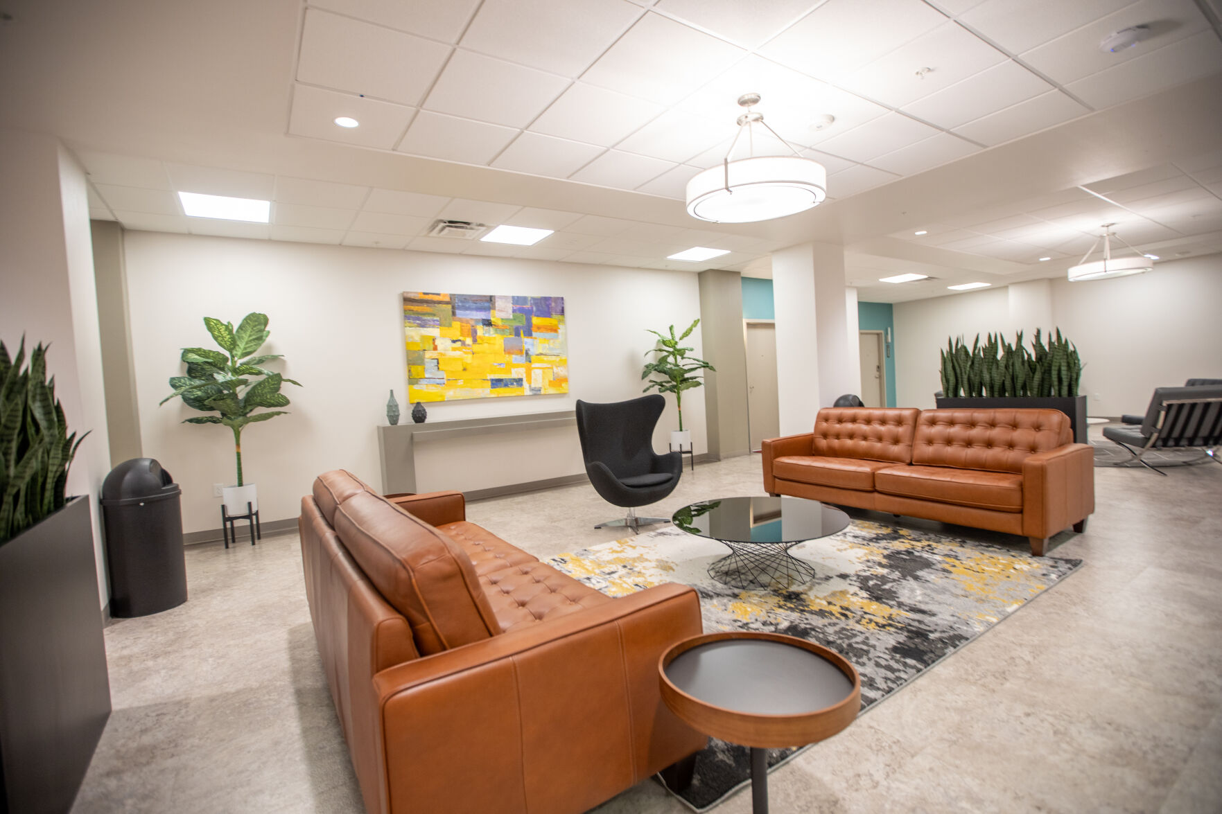Lounge in the Blue flame building